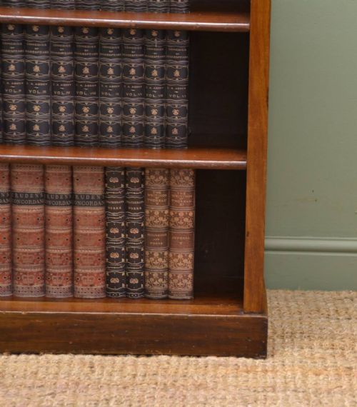 fig 1. Small Edwardian Mellow Walnut Antique Open Bookcase