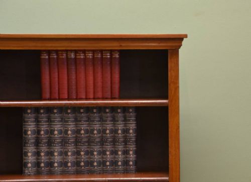 fig 2. Small Edwardian Mellow Walnut Antique Open Bookcase