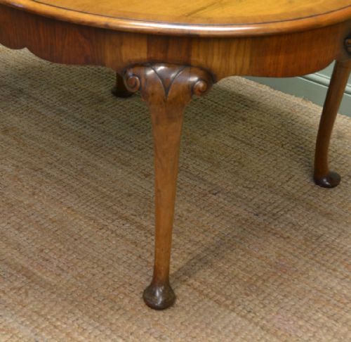 fig 2. Quality Edwardian Walnut Antique Extending Dining Table.