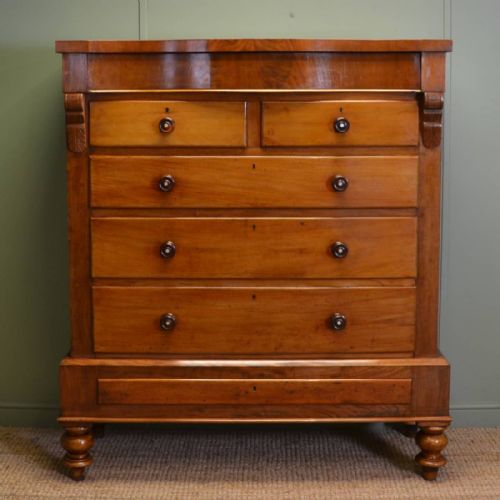 Huge Country Scottish Mellow Mahogany Antique Chest of Drawers