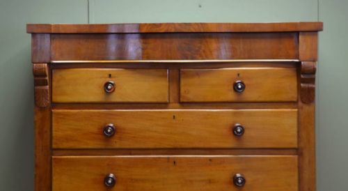 fig 2. Huge Country Scottish Mellow Mahogany Antique Chest Of Drawers