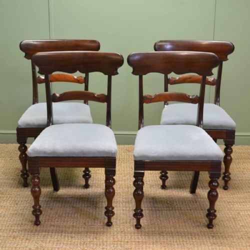 Quality Set of Four William IV Antique Mahogany Dining Chairs