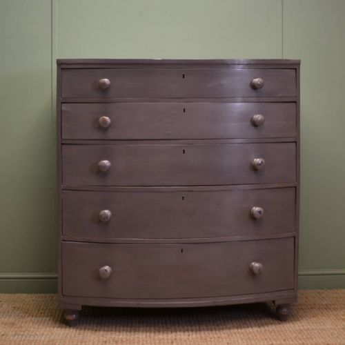 Regency Bow Fronted Antique Painted Chest of Drawers
