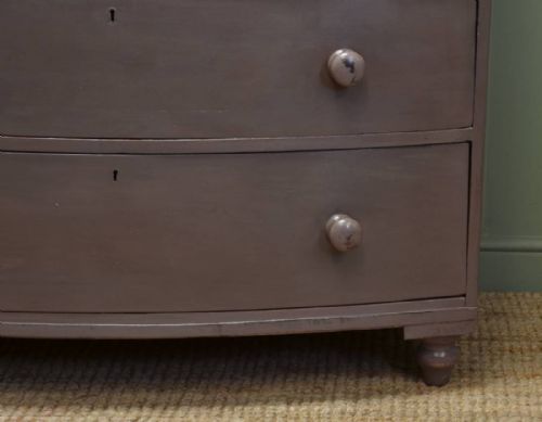 fig 1. Regency Bow Fronted Antique Painted Chest Of Drawers