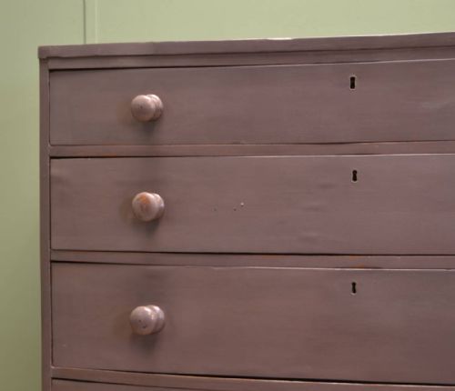 fig 2. Regency Bow Fronted Antique Painted Chest Of Drawers