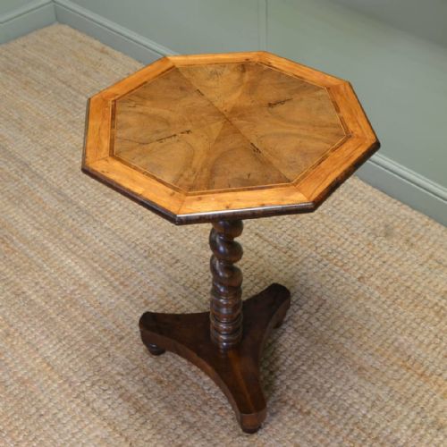 Sensational Rare Victorian Yew Antique Occasional Wine / Lamp Table