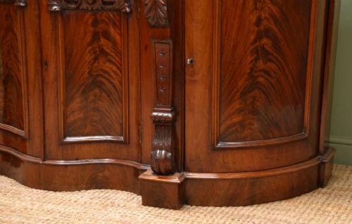 fig 1. Spectacular Serpentine Shaped Antique Victorian Sideboard