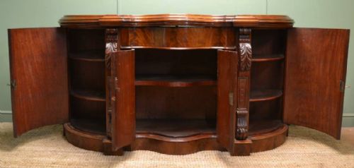 fig 2. Spectacular Serpentine Shaped Antique Victorian Sideboard