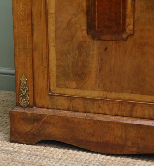 fig 1. Unique Pair Of Quality Figured Walnut Antique Victorian Cabinets
