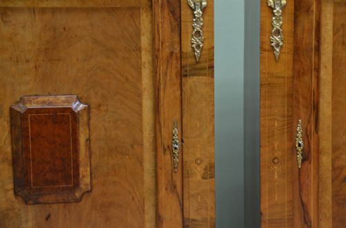 fig 2. Unique Pair Of Quality Figured Walnut Antique Victorian Cabinets
