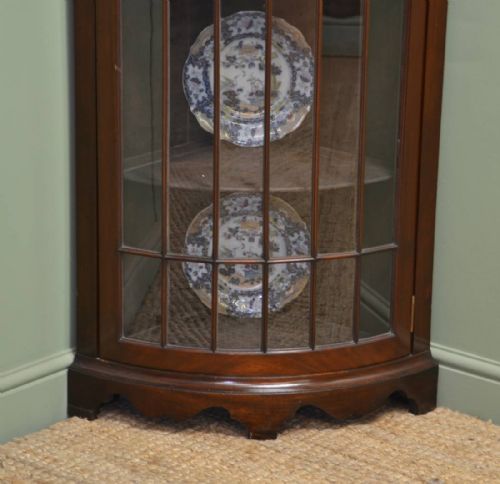 fig 1. Spectacular Edwardian Bow Fronted Floor Standing Glazed Corner Cabinet