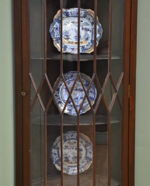 fig 2. Spectacular Edwardian Bow Fronted Floor Standing Glazed Corner Cabinet