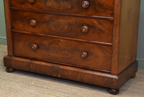 fig 2. Large Victorian Figured Mahogany Antique Scottish Chest Of Drawers