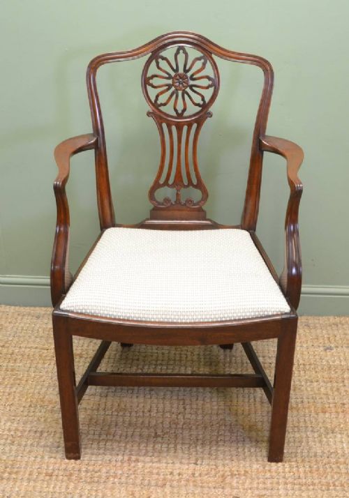 fig 1. Quality Set Of Six Edwardian Mahogany Antique Dining Chairs 