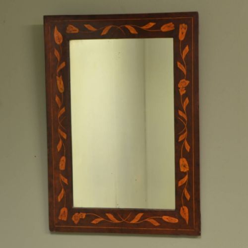 Victorian Inlaid Walnut Antique Mirror