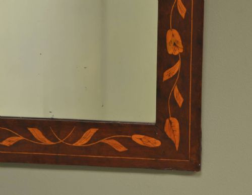 fig 1. Victorian Inlaid Walnut Antique Mirror