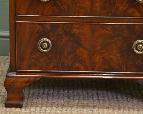fig 1. Beautifully Figured Edwardian Mahogany Antique  Small Chest Of Drawers