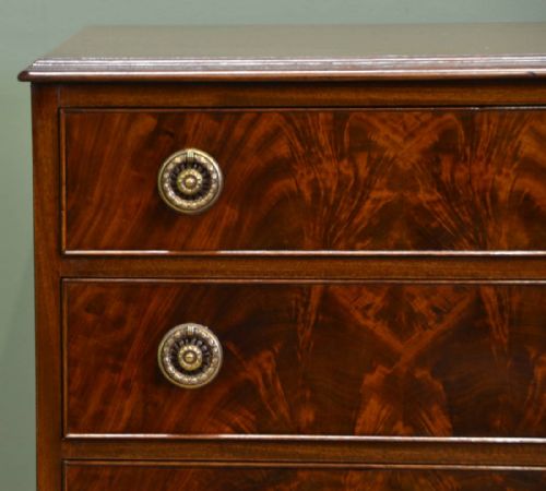 fig 2. Beautifully Figured Edwardian Mahogany Antique  Small Chest Of Drawers