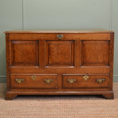 Stunning Georgian Warm Oak Antique Mule Chest