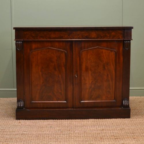 Characterful Victorian Figured Mahogany Antique Chiffonier Cupboard