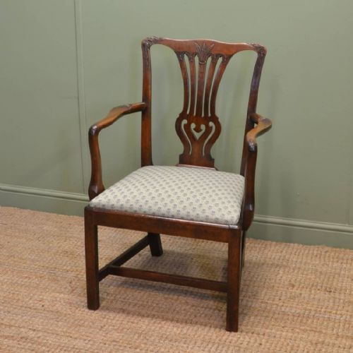 Quality Georgian Mahogany Antique Desk / Side Chair