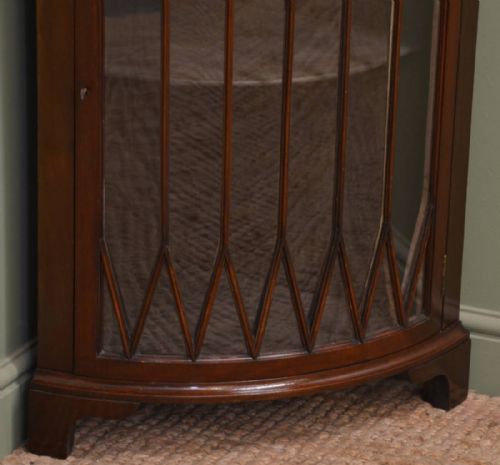 fig 2. Spectacular Edwardian  Bow Fronted Floor Standing Glazed Corner Cabinet