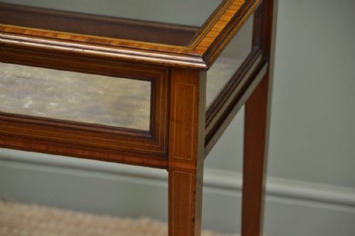 fig 2. Elegant Edwardian Mahogany Glazed Antique Bijouterie Table