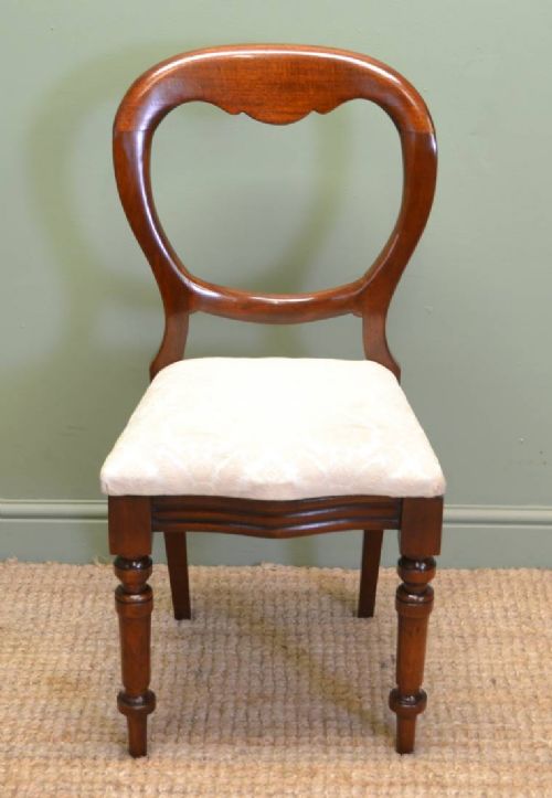 fig 2. Stunning Set Of Eight Victorian Mahogany Antique Balloon Back Dining Chairs