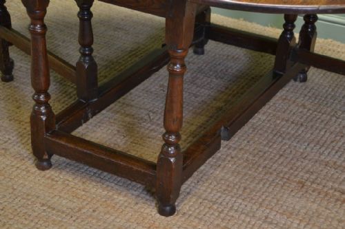 fig 2. Large Eighteenth Century Country Oak Antique Drop Leaf Gate Leg Dining Table