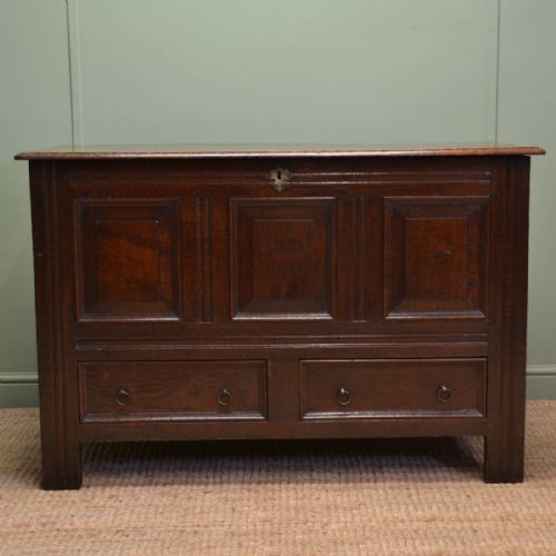Stunning Eighteenth Century Oak Antique Mule Chest