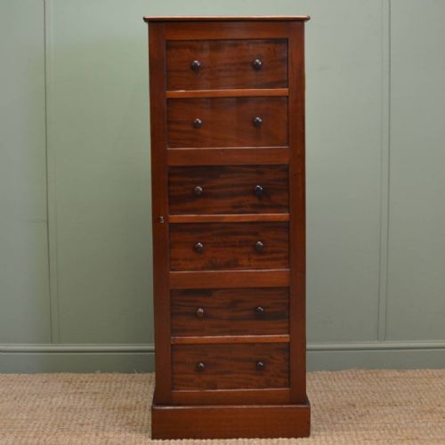 Unique Victorian Mahogany Antique Wellington Cupboard