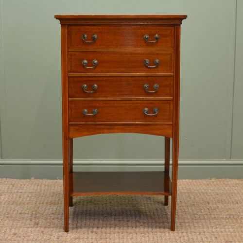 
Spectacular Inlaid Edwardian Antique Mahogany Music Cabinet / Chest
