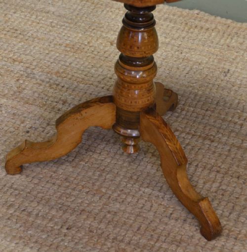 fig 1. Spectacular Victorian Impressively Inlaid Antique Walnut Sorrento Table