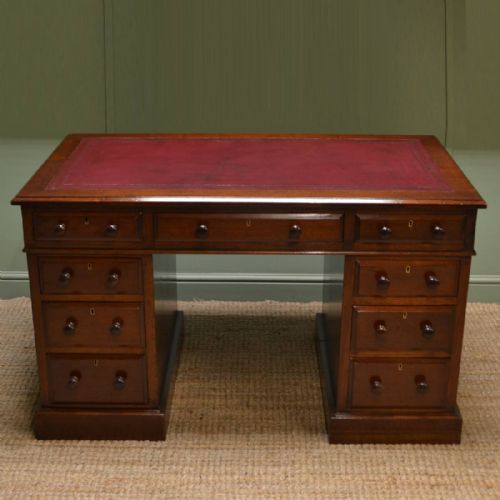Beautiful Victorian Antique Pedestal Desk