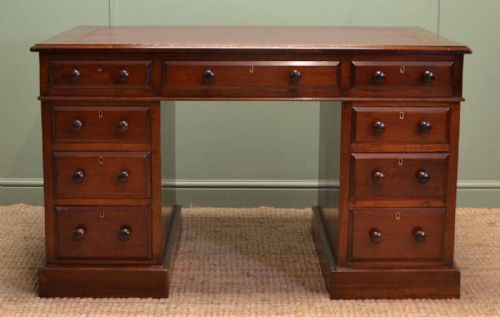 fig 1. Beautiful Victorian Antique Pedestal Desk