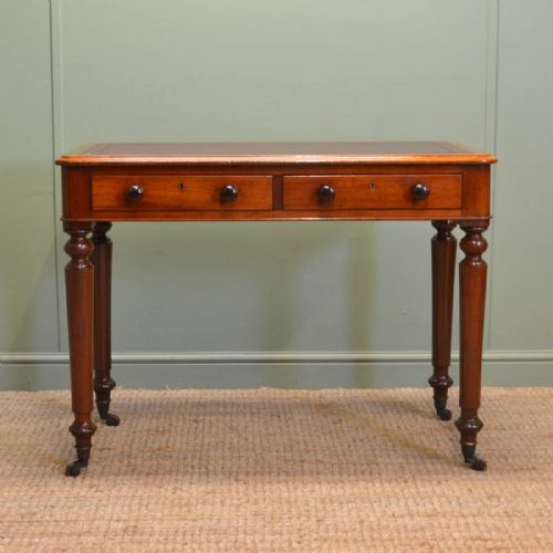 Elegant Victorian Antique Leather Topped Antique Side / Writing Table