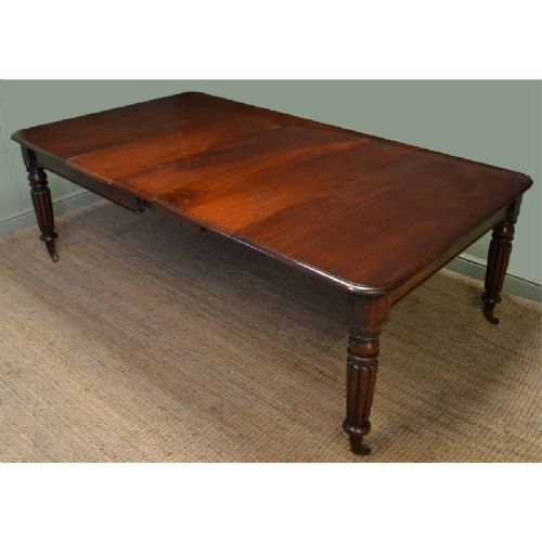 fig 1. Quality Regency Mahogany Antique Extending Draw Leaf Dining Table