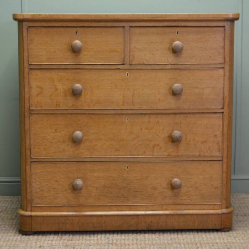 Light Mellow Oak Victorian Country Antique Chest of Drawers
