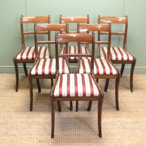 Set of Six Antique Regency Mahogany Dining Chairs of Superb Quality.