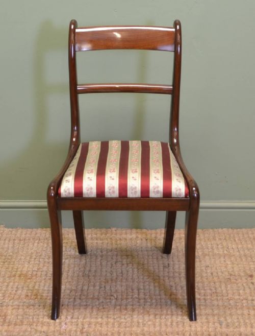 fig 1. Set of Six Antique Regency Mahogany Dining Chairs of Superb Quality.