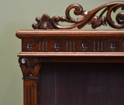 fig 2. Fine Quality Victorian Rich Walnut Antique Open Bookcase