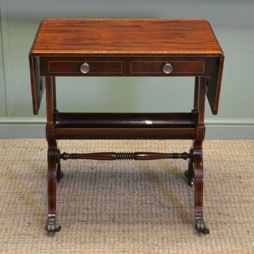 
Stunning Quality Figured Mahogany Small Antique Sofa Table
