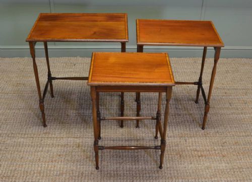 fig 2. Fine Quality Edwardian nest of 3 Inlaid Antique Tables