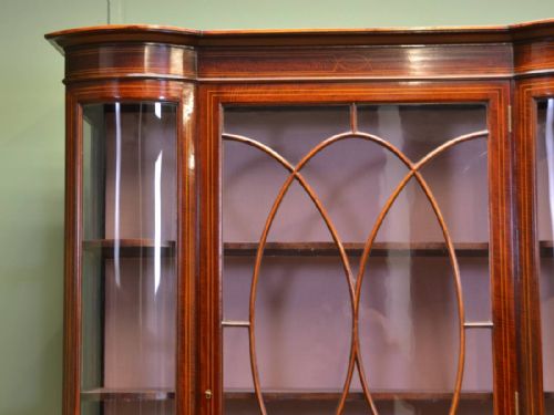 fig 2. Magnificent Quality Feathered Mahogany, Quality Edwardian Inlaid Antique Display Cabinet.