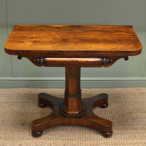 Spectacular Quality Regency Rosewood Antique Card / Games Table.