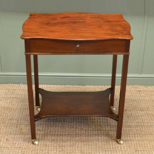 
Unusual Antique Edwardian Side Table with Fitted Interior
