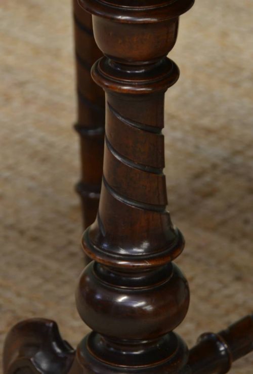 fig 2. Striking Figured Burr Walnut Antique Victorian Sutherland Table