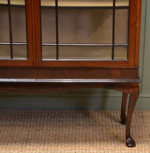 fig 1. Elegant Edwardian Antique Mahogany Display Cabinet