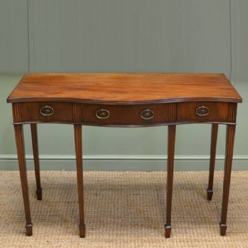 Serpentine Shaped Edwardian Antique Mahogany Console Table