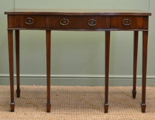 fig 1. Serpentine Shaped Edwardian Antique Mahogany Console Table